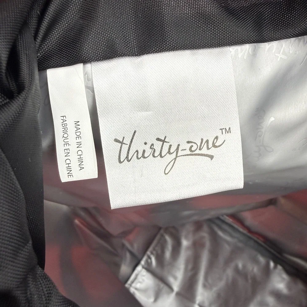 Thirty-One Quick Cinch Thermal Bag Red Black Buffalo Plaid Insulated Tote NEW‎